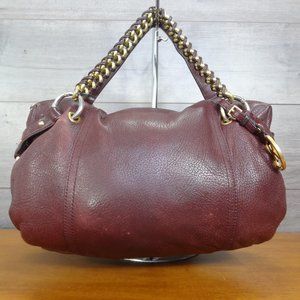 Michael Kors Burgundy Leather Satchel Purse Handbag Tote